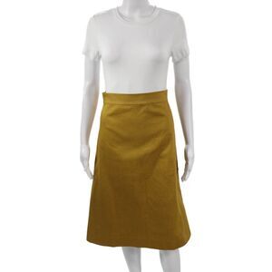 Soler Women A-Line Midi Skirt Brown Solid Size XS
